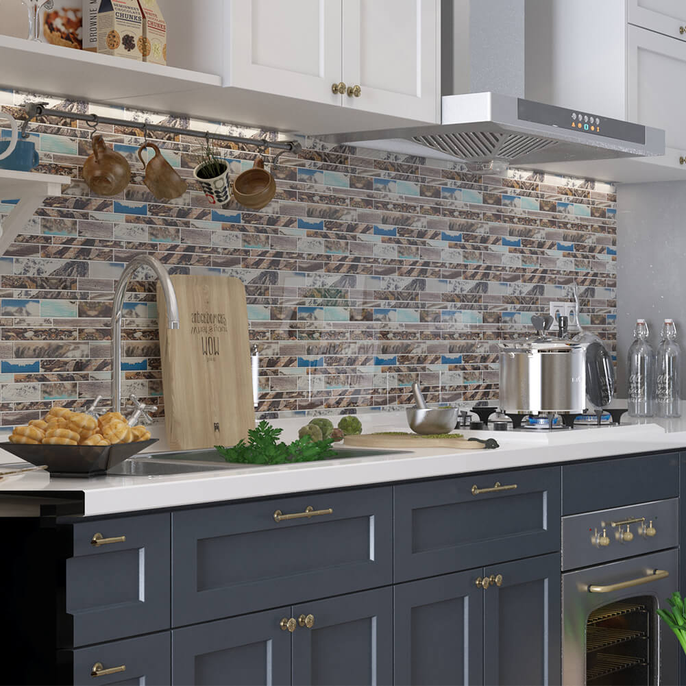 Natural Scenery 12 x 12 Inch Glass Subway Tile  (5 Pcs/Box, 5 sq.ft.)